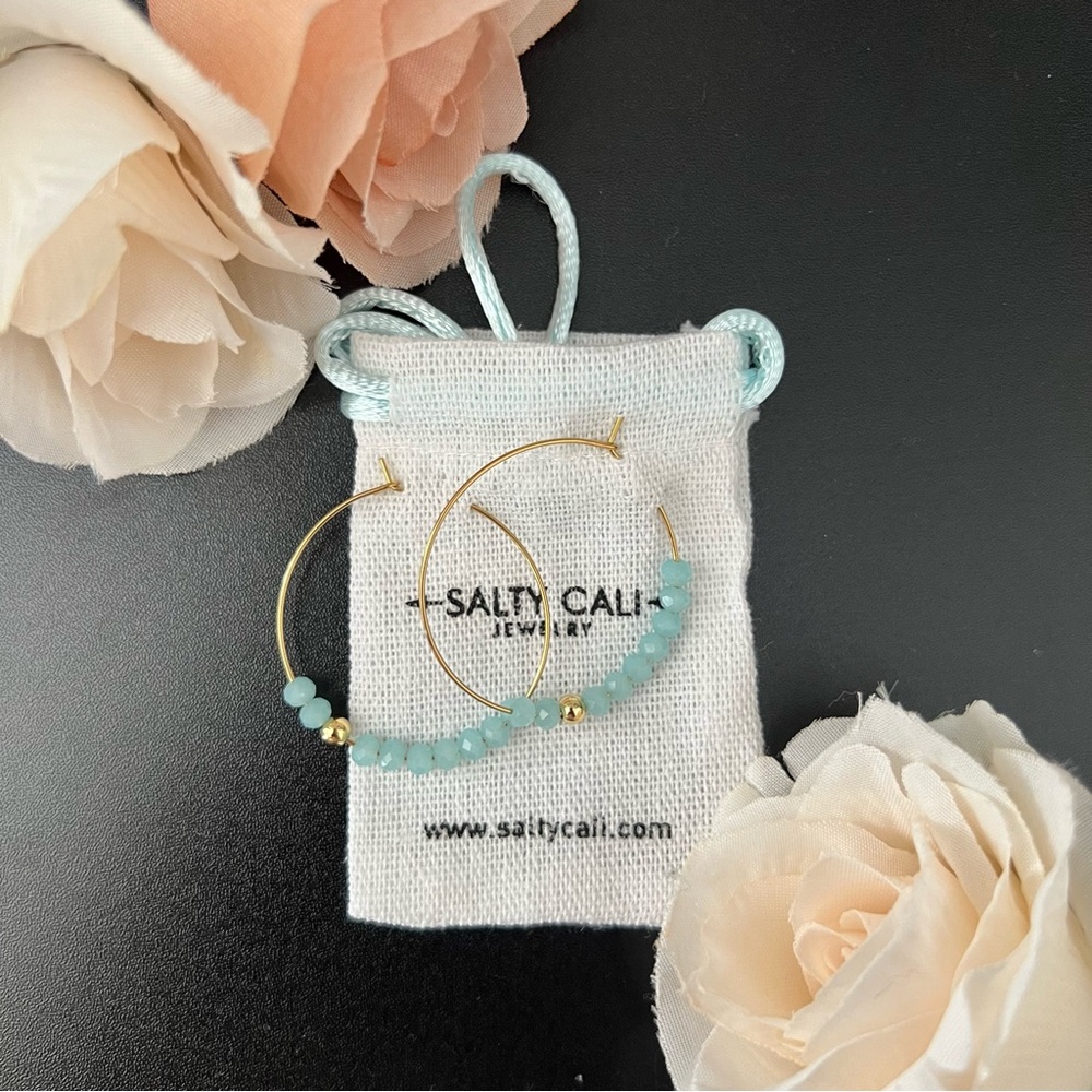 Salty Cali Light Blue Hoop Earrings
